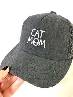 NWT Cat Mom Black Trucker Hat women’s